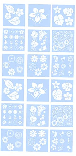 Gogogmee 18stücke Teiliges Wiederverwendbare Malvorlagen Mit Blumen Und Blätterdesigns Schablonen Für Kreative Bastelprojekte Für Erwachsene Aus Flexiblem Pet-material