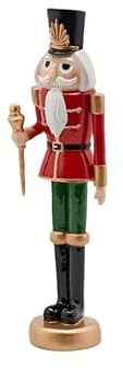 Magie di Natale Soldatino schiaccianoci con scettro in resina decorazione natalizia (33 cm)