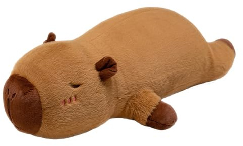 Surakey Capybara Animal Peluche Jouets Doux Câlin Poupée Peluche Capybara pour Enfants Filles Grand Oreiller en Peluche Coussin Dormant Cadeau Décoration Chambre 60CM