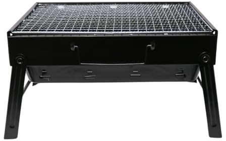 Barbecue portatile a carbonella formato valigetta – compatto, con manico e vaschetta raccogli-cenere rimovibile. Ideale per giardino, balcone, campeggio, picnic e viaggi.