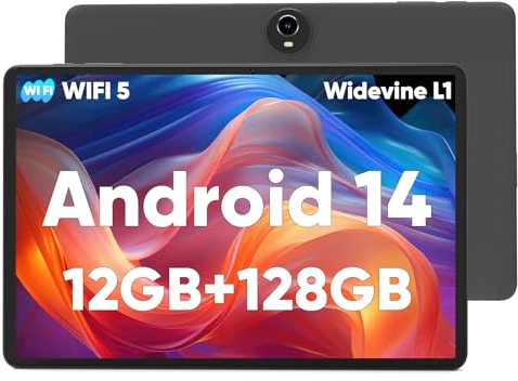 COLORROOM Tablet 11 Zoll, Android 14 Tablet, Octa Core Prozessor, 12GB RAM 128GB ROM 1TB Erweiterung, 1280 x 800 FHD Bildschirm, Bluetooth 5.0, 8000mAh, GPS, WLAN, 5MP + 8MP (Schwarz)