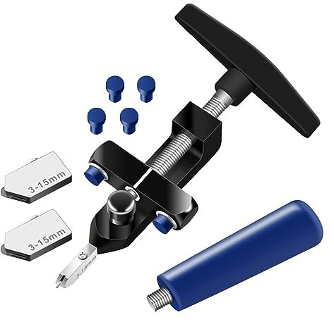 Manueller Fliesenschneider, 2 in 1 Werkzeugsatz zum Manuellen Schneiden von Glasfliesen mit 3-15mm Klingen, zum Schneiden von Glas, Spiegel, Keramikfliesen und Glasierten Fliesen