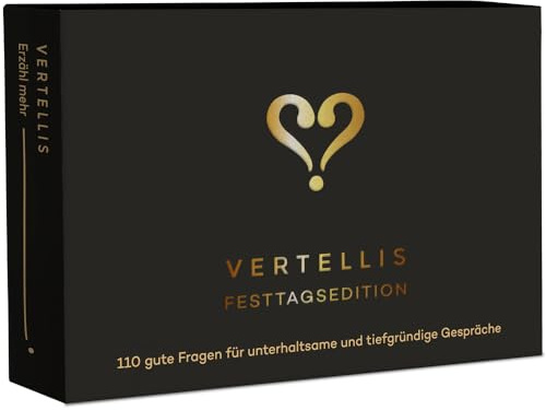 Vertellis Feiertage Edition XL - 110 Sinnvolle Fragen für Verbindende GespräChe - Bewusste Offline-Zeit, Tiefere Konversation, Ideal für Familie & Kollegen
