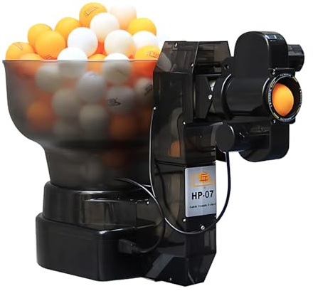 TAZZOR PingPong bordtennisrobot med regulator, 7 justerbara vinklar, bordtennisbollsmaskin, kan utrustas med mer än 100 bollar, kan utfärda 36 typer av spindelbollar