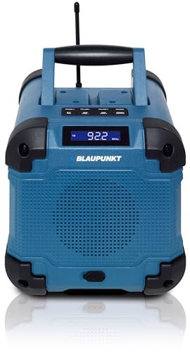 Blaupunkt BSR 40 Baustellenradio – Robustes Radio für Baustelle, Werkstatt & Garten – Bluetooth 5.3, UKW, AUX-IN, 5W RMS Sound – Staub- & Wasserschutz IP45 – Akku bis 7 Std – Kompakt & Leicht