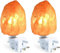 Paquete de 2 lámparas de sal natural del Himalaya, lámpara de luz nocturna de sal de cristal, luz nocturna naranja cálida, enchufe de pared natural y único para purificación de aire