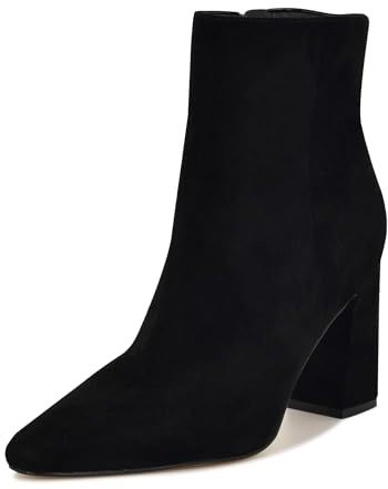 Nine West Botines Reraye para mujer, Gamuza negra 001, 37.5 EU