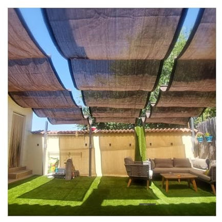 Voile d'ombrage rétractable en forme de U durable pour pergola, 2,2 x 8 m, idéal pour jardin, terrasse, piscine