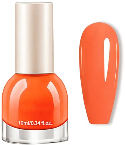 Orange Nail Varnish - Carrot Orange Nail Polish Quick Dry - Water-Based Gel Polish For Daily & Christmas Looks - Non-Toxic & No UV Needed For Woman & Girls Nail Art