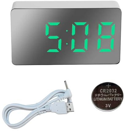 ASPUIC Digital Alarm Clock,Alarm Clocks for Bedrooms,Desk Clock,Small Digital Clock,Travel Alarm C/lock,D/igital C/lock Battery Operated(green)