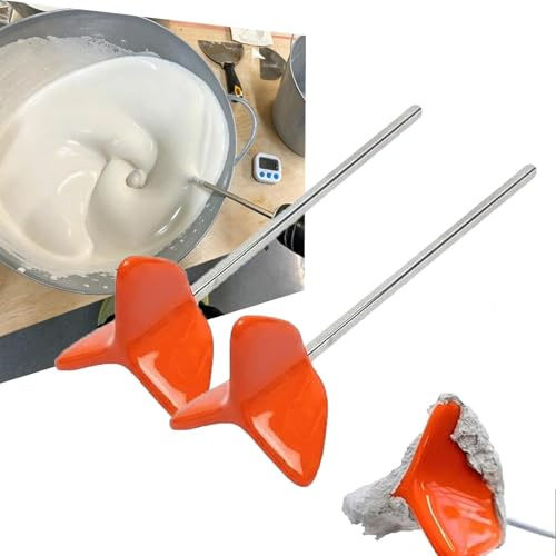 Easy-Clean Silicone Drill Mixer Paddle, Non-Stick Mixing Attachment for Paint, Epoxy, Cement, Grout and Resin, Multi-Material Blending Tool for Fast Mess-Free DIY Construction Craft Projects (2pcs)
