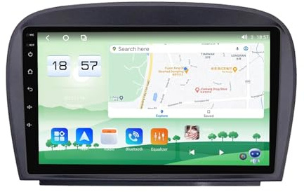 Autoradio touch screen 2 DIN per Mercedes SL R230 2001-2007 CarPlay Android Auto Telecamera per la retromarcia Schermo touch da 9 Radio digitale per auto FM AM RDS DAB+ BT 5.0 SWC GPS (NF-3)