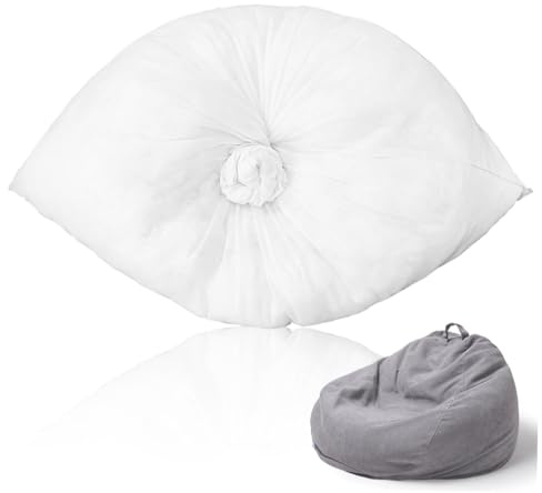 jojofuny Fodera per Bean Bag a Rete Traspirante Bianca, Copertura Lavabile Design Facile da Pulire per Uso su Balcone e Animali