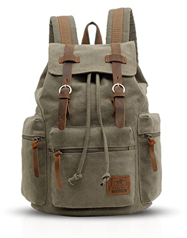 FANDARE Retro Mochila Ordenador 15.6 Pulgadas Portátil Estudiante Morral al Aire Libre Viaje Trabajo Escuela Lona