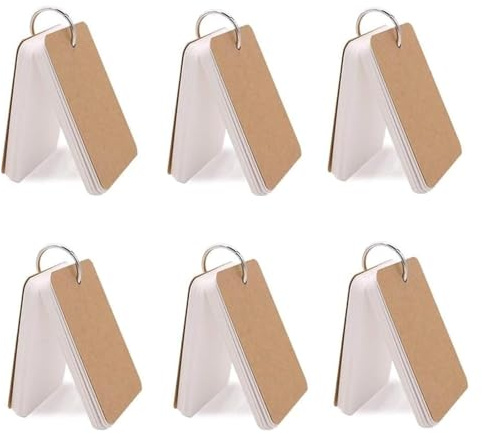 Koogel 300Pcs Flash Cards, 8.7x5.4cm White, 6 Packs with Rings School | 230gsm Thick Card – Ideal Revision Cards for GCSE, A-Level & Uni, Essential Back to School Supplies & College Supplies