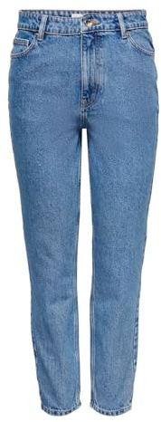 ONLY ONLJAGGER Vaqueros Mujer Mom Cintura Alta Cintura Alta Vaqueros, Medium Blue Denim Detail:nas258, 29W / 34L