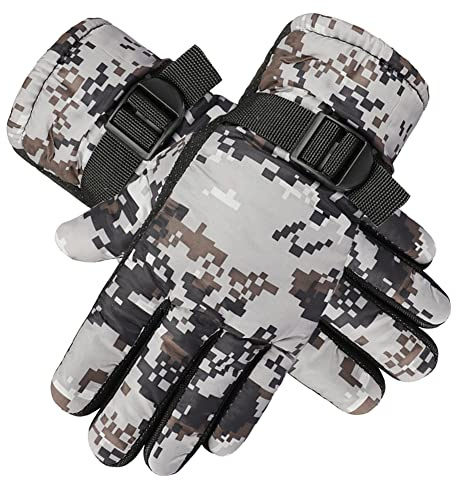 Child Winter Gloves Warm Kids Fleece Gloves Plus Velvet Warm Gloves Skating Gloves Kids Ski Gloves Cycling Gloves Winter Windproof Snow Mittens Boy for 5-9 Years Old Kids Outdoor Sports Activities