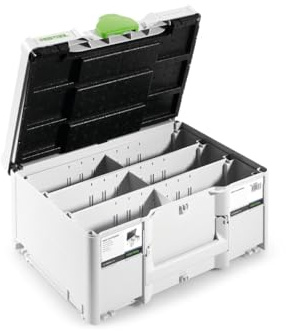 Festool Systainer³ SORT-SYS3 M 187 DOMINO - Sortainer | SYS3 M 187 Format - 3 rekonfigurierbare Einsatzboxen - Made in Germany - Systainer³ stapelbar