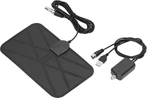 Antena de TV Digital Interior, VHF 174-240Mhz, UHF 470-860Mhz, Antena de Alta Ganancia de 25 DBi, Antena Digital de 360° para TV HDMI Interior, Compatible con 720P, 1080i, 1080P, ATSC