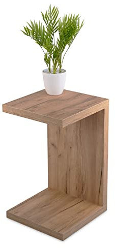 STEMA Seyfried Beistelltisch Chris Wildeiche - Couchtisch 60x37x36 - Keine Montage fest verleimter Wohnzimmertisch