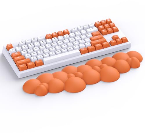 ATTACK SHARK Reposamuñecas en la Nube, Antideslizante, Soporte Ergonómico para la Muñeca, Descanso para la Palma de la Mano para Teclados Mecánicos TKL/Tamaño Completo, Reposamuñecas Teclado -Naranja