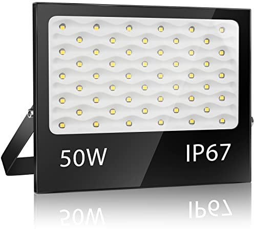 YZYFACAI Foco Led Exterior 50W, IP67 Impermeable Proyector LED Exterior,7000 K Blanco Frío,5000 lm,Superbrillante Foco LED，Patio, Garaje, Entrada, Fábrica