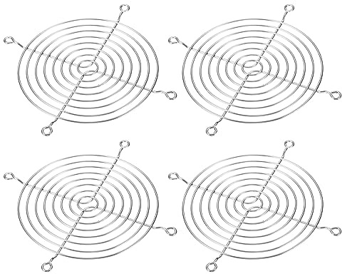 PATIKIL 120mm Fan Finger Grill, 4 Pack 304 Stainless Steel Grill Protector Guard Fan Protective Cover for 120x120mm Fans for Equipment Computer DIY, Silver