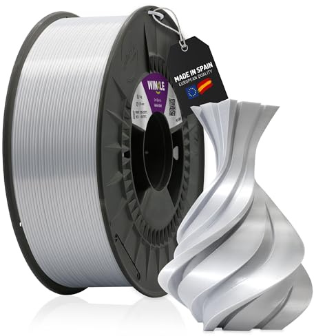 WINKLE PLA Silk Filament 1.75mm Weißgold, 1kg Spule, 3D Drucker Filament Kompatibel mit FDM Druckern, 3D-Druckmaterialien, Maßgenauigkeit +/- 0.05mm, Leicht zu Bedrucken, Seidenfinish