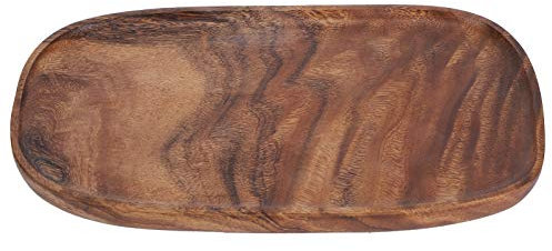 Plateau De Nourriture En Bois, Assiette En Bois, Assiette Plate De Forme Irrégulière, Plateau En Bois Massif Pour Hôtel, Restaurant, Collations, Assiette De Repas De Fruits(30 * 12)