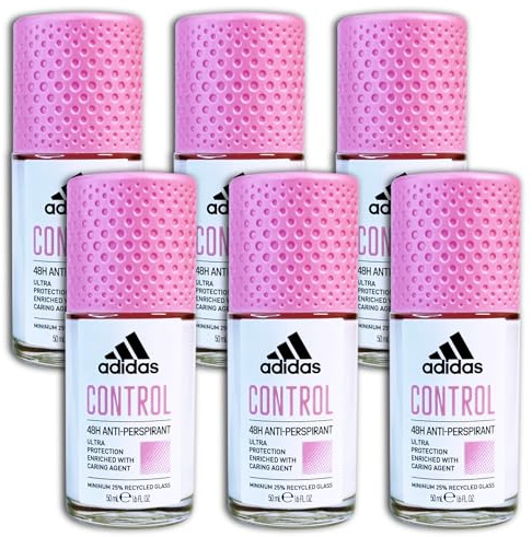 6-pack Adidas kontroll anti-perspirant roll-on deoroller deodorant 6 x 50 ml