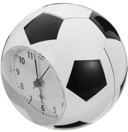 MAGICLULU Fußball Wecker Tischuhr Mit Stummschaltung Kreative Desktop Uhr in Fußballform Langlebig Feuchtigkeitsbeständig Für Kinderzimmer Und Schlafzimmer Ohne Tickgeräusch