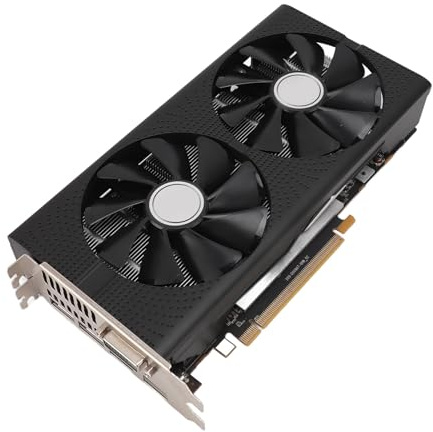 8GB Grafikkarte, RX580 256Bit GDDR5 Gaming Grafikkarte, 8Pin 1286MHz 7000MHz Grafikkarte für PC Gaming, DP HDMI DVI Ausgang, PCI Express 3.0 mit Dual Lüfter für Büro und Gaming