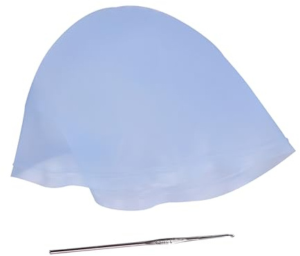 Mikinona Silikon Färbekappe Himmelblau Flexible Friseurhaube mit Haken Wiederverwendbare Highlight Kappe für Profi Strähnchenfärben zu Hause