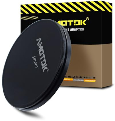 AMOTOK 49 mm Metall-Objektiv-Filterkappen, kompatibel mit Allen 49-mm-Kamera-Objektivfiltern, Filterzubehör (UV, CPL, ND, Gewindeobjektiv), ultrapräzise CNC-Werkzeugmaschinen.