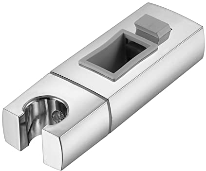 Duschkopfhalterung, Duschkopfhalter, Ersatz-Handbrausehalterung, quadratisch, verstellbare Handbrausehalterung 30 x 18 mm, Handbrausehalter for Gleitstange, verchromte Duschinstallationshalterung