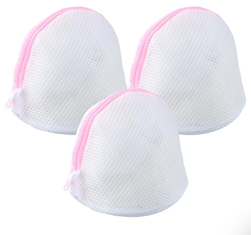 Rundago Bolsa para Lavado de Sujetadores, Hecha de Malla Robusta, Bolsas de Ropa Interior para Calcetines, Ropa Interior y Más. (3 piezas, rosa)
