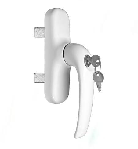 Sivenci - Maniglia con Serratura | Cremonese Serie Europea con Chiave | Maniglia Apertura Interna 2 Lame | Colore Bianco | Destra