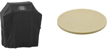 RÖSLE Abdeckhaube BBQ-Station VIDERO G3/G3-S, Hochwertige Schützhülle & Vario Pizzastein, Hochwertiger Pizzastein aus Cordierit