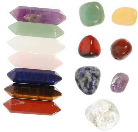 Healeved 14pcs Natural Stones Set Meditation Craft Materials for Home Decor Healing Multi-Shape Natural Stone Collection for Relaxation and Giving