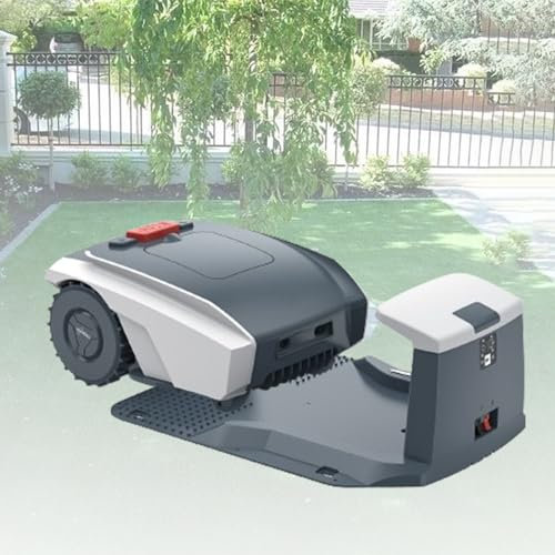MhWrughts Tondeuse à Gazon robotisée - Tondeuse Robot entièrement Automatique avec Station de Charge Automatique - Batterie Lithium-ION 20 V Max 5 Ah - pour pelouses jusqu'à 1 500 m²