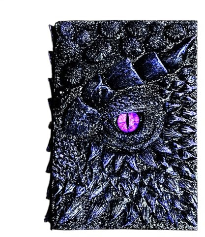Drachenaugen-Notizbuch, geprägtes dekoratives Notizbuch, D-Drachenauge, geprägtes Tagebuch, geprägtes Schreibtagebuch für Drachenliebhaber, Hardcover, Reise-Notizblock, dekorative Ornamente