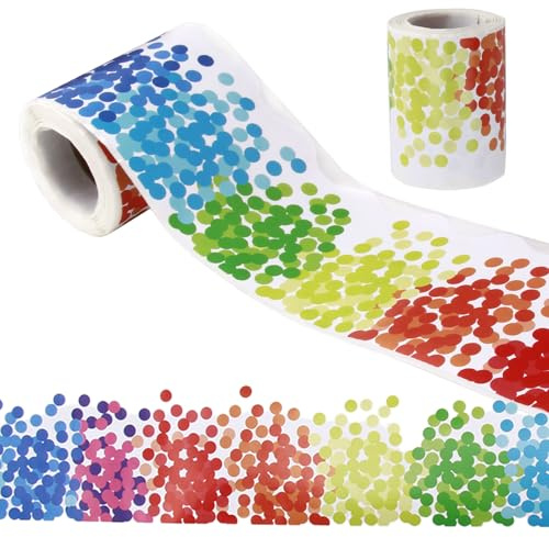 Self-Adhesive Bulletin Board Confetti Borders Decorations, 36Ft x 2.75Inch Colorful Trim Dot Border Decorative Stickers for Theme Party Classroom Office Chalkboard