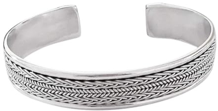 Treasure Bay Herren & Damen 925 Sterling Silber Armspange – 12mm Breite mit Keltischem Flechtmuster – Verstellbar