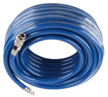 Manguera Neumática Flexible de PVC Azul de 15 M, Conector Rápido para Compresor de Aire para Herramientas de Alta Presión