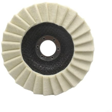 5 Pack Wool Flap Disc, Wool Felt Flap Polishing Wheel for Car Furniture Buffing Angle Grinder Compatible Stainless Steel Copper Marble(125MM/5IN)