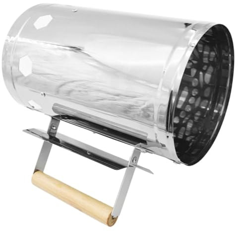 HEMOTON Tragbarer Holzkohleeimer Grillanzünder Mit Hitzebeständigem Griff Aus Metall Für Outdoor Grill Kamin Feuerschale Und Lagerfeuer