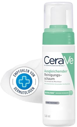 CeraVe Ausgleichender Reinigungsschaum Mattierender, schäumender Gesichtsreiniger für normale Haut und Mischhaut