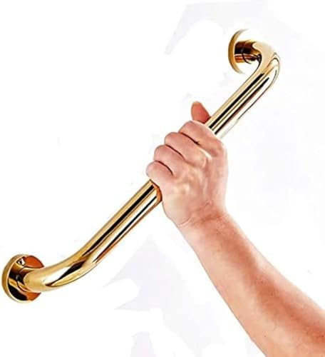 Barra De Agarre De Ducha De Oro, Manija De Baño De Latón Soporte De Pasamanos De Baño Seguridad para Discapacitados, Ancianos, Lesiones, 50cm