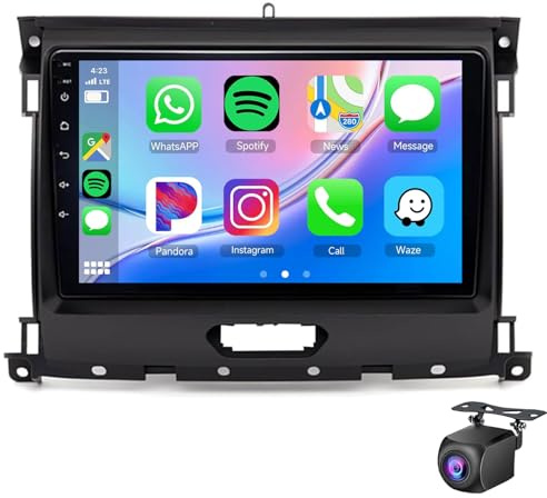 Radio Estéreo Android 15 Para F-ord Ranger 2015-2020,9 Pulgadas Doble DIN Con Carplay Inalámbrico Android Auto GPS Navegador FM/RDS Receptor De Radio Cámara Trasera SWC Bluetooth Wi(Size:M600,Color:a)