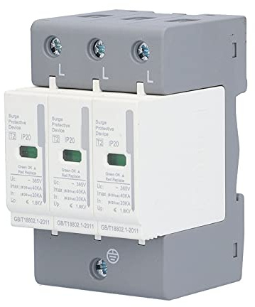 MasYosh SUGGIORE DEIDETO DI PROTECTIVO, 3P40KA 220V 380 V Protettore Circuito con Supporto per Binario Th35mm, per Elettrodomestici per la Protezione della Sovratensione dei Fulmini per
